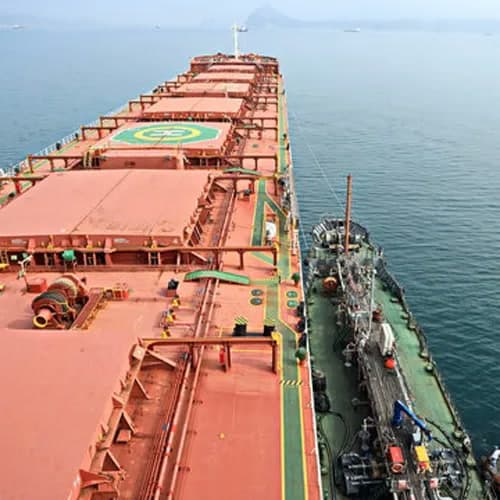 Debunkering fuel transfer operation